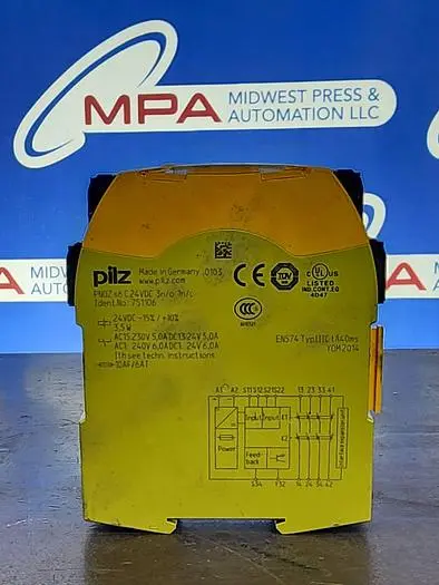 Used PILZ 751106 Relays & Switches Michigan US | Midwest Press and Automation #618364