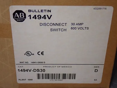 New | in-Stock ALLENBRADLEY 1494VDS30 Disconnects Ohio US | HGR 24 #1181000