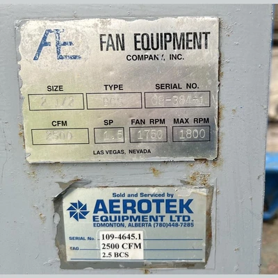AE Fan Equipment 1HP Centrifugal Blower