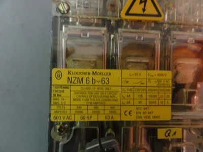 USED KLOCKNER-MOELLER NZM 6B-63