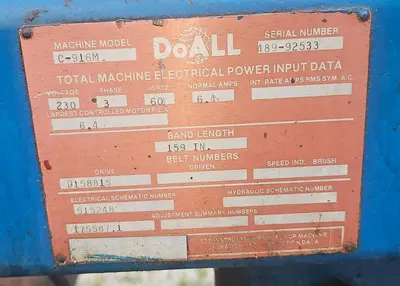 USED 1992 DOALL C-916M