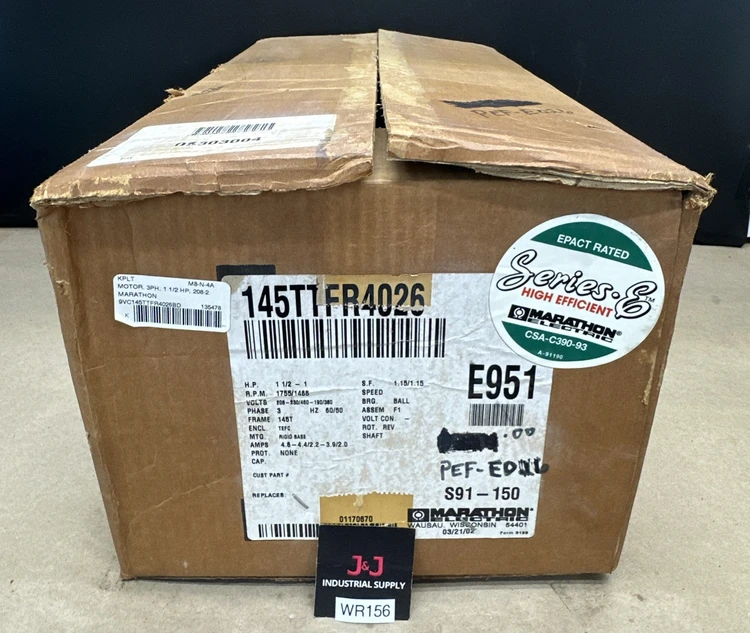New | in-Stock Marathon Electric 9VC145TTFR4026 Motors (misc) Indiana US | J&J Industrial Supply #521839