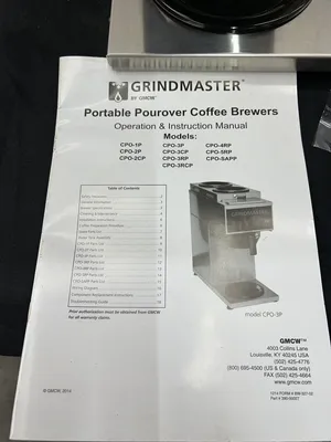 Grindmaster CPO-3RP-15A 1.2 Gallon 3 Warmers Portable Pourover Coffee Brewer NEW in BOX