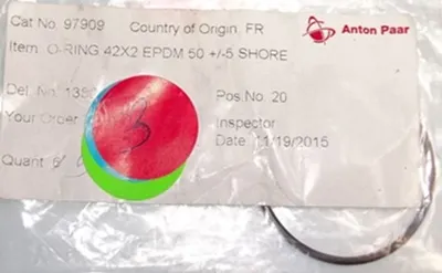 QTY. 1. ANTON PAAR O-RING 42 X 2 EPDM 50 +/- 5 SHO...
