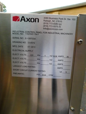USED AXON HEAT TUNNEL THERMORAY