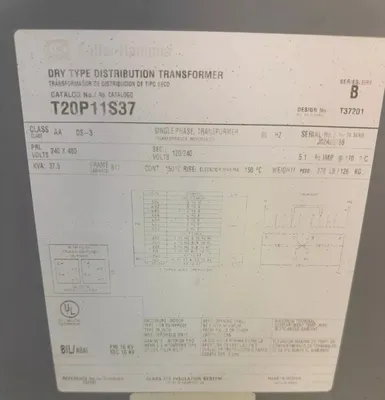 EATON CUTLER-HAMMER T20P11S37 Miscellaneous, Transformers | Machinery Central (2)
