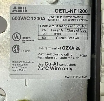 USED ABB OETL-NF1200