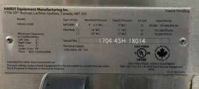 167-0091 Hardt 4500 Inferno Double Stack Natural Gas Rotisserie Oven