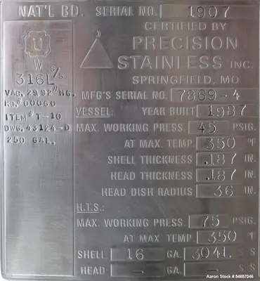 Used PRECISION _UNKNOWN_ Reactors Illinois US | Aaron Equipment #1515627