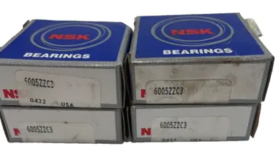 NEW LOT OF 4 NSK 6005ZZC3 DEEP GROVE BALL BEARING