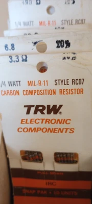 New | in-Stock TRW 1/4 WATTS CARBON RESISTORS Miscellaneous Equipment (Electrical & Power) Arizona US | ASSET CONVERSION SPECIALISTS, INC. #1360609