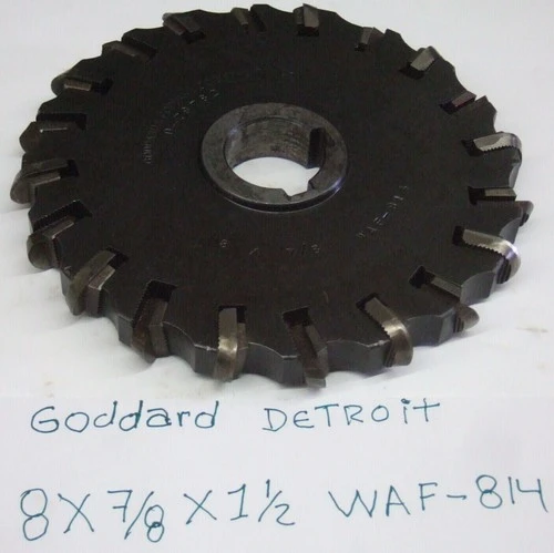 Goddard 8” x 7/8" x 1-1/2" Side Mill Milling Cutter Slot WAF-814 D-78782