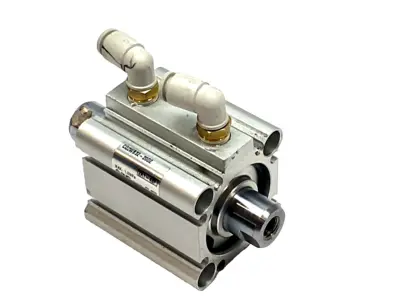 USED SMC COMPACT CYLINDER, 32MM BORE 20MM STROKE DOUBLE ROD