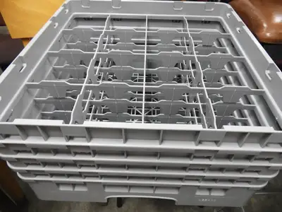 New | in-Stock Cambro New Cambro 16S800151 Camrack Soft Gray 16 Compartment Glass Washing Rack Food, Restaurant, & Bakery Parts & Accessories Illinois US | Falcon Restaurant Supply #1376527