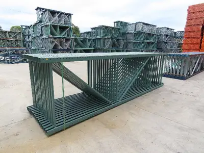 Interlake 14' x 48" Teardrop Pallet Racking Upright 3x3" Leg 23900Lb Green