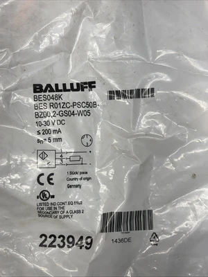 New | in-Stock Balluff BES R01ZC-PSC50B-BZ00,2-GS04-W05 Sensors Indiana US | J&J Industrial Supply #1352420