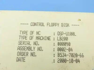Okuma LB200 CNC Lathe Floppy Disc Files Set with Case OSP-U100