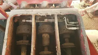 USED GARDNER DENVER PE-5Y 3X5 TRIPLEX WELL SERVICING REVERSING MUD PUMP PACKAGE