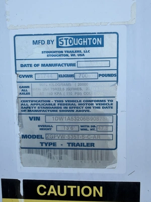 Used 2006 STOUGHTON _UNKNOWN_ Box Trailers Ohio US | Miedema Asset Management Group #1693602