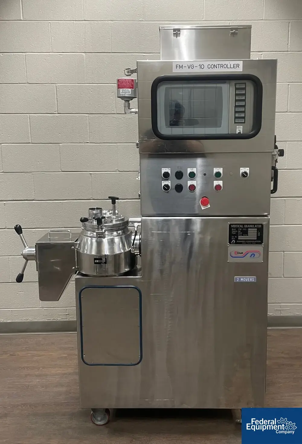 USED Glatt 10 Liter Glatt FM-VG Vertical High Shear Granulator