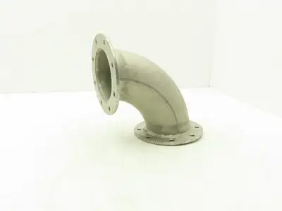 90° Elbow Pipe Fitting 4" Flanged Aluminum 8-Bolt