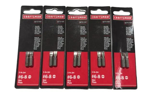 Craftsman #6-8 Slotted Screwdriver Bits 10 Pack