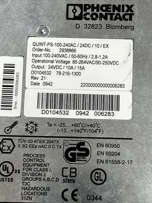 Used PHOENIX CONTACT QUINT-PS-100-240/24DC/10 Miscellaneous Equipment (Electrical & Power) Ohio US | Surplus Asset Holdings #1507109