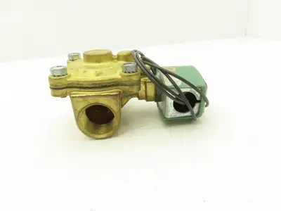 Asco 8210D4 Brass Solenoid Valve 2-Way NC 150 PSI 1" NPT Dry Air 120V 10.5 W
