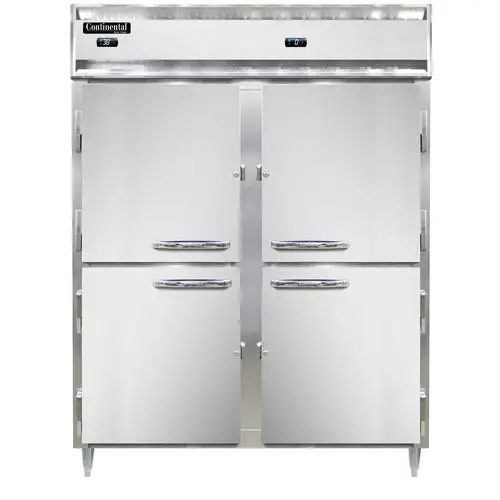 Continental D2RFENSSHD 57" Designer Line Two Section Commercial Combo Refrigerator Freezer - Solid Doors, Dual Temp, 115v