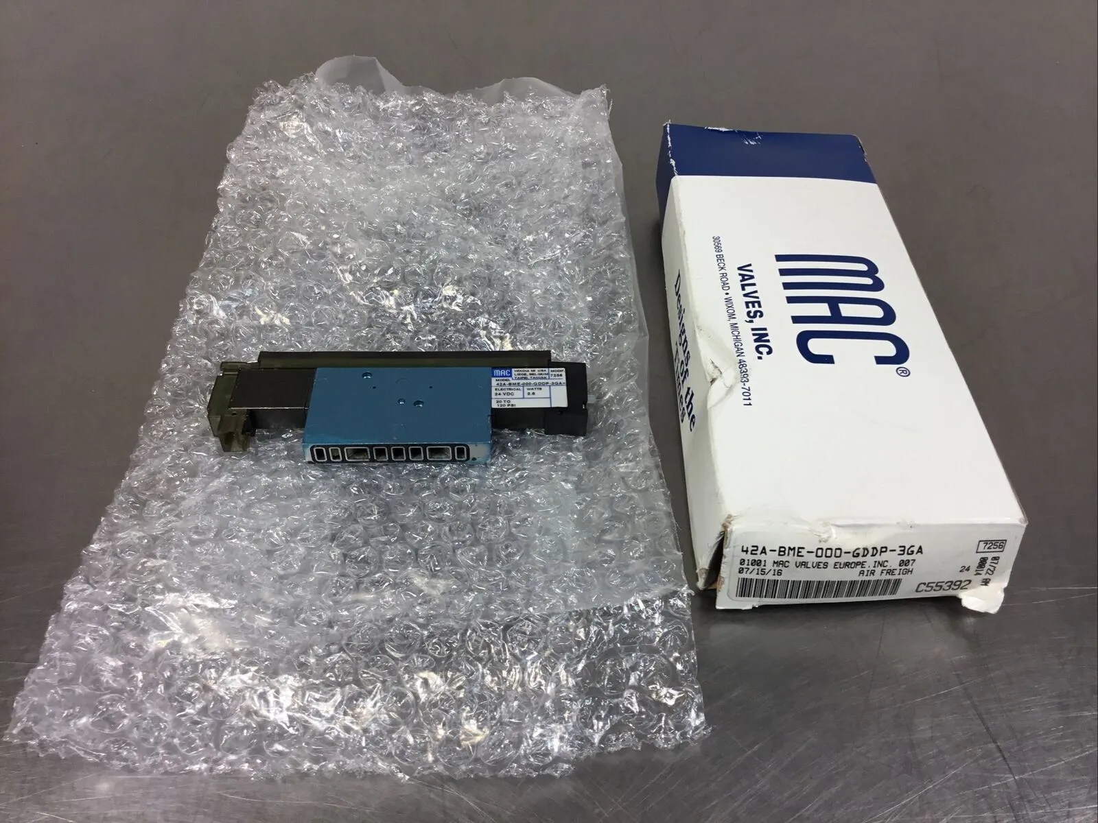 MAC VALVES INC 42A-BME-000-GDDP-3GA 20-120PSI 24VDC 2.5W 6D