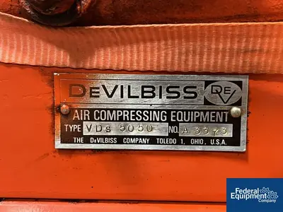 USED DeVilBiss DeVilbiss Air Compressor, Type VDs 5050 with Deltech Air Dryer, Model HG25
