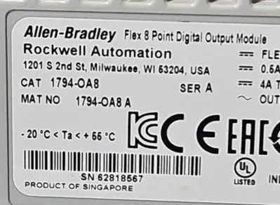 Allen Bradley 1794-OA8 Ser A Output Module (BIN4.4.4)