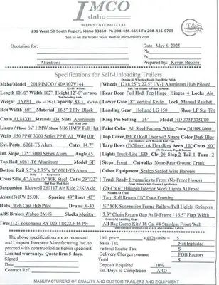 Used 2019 IMCO IDAHO _UNKNOWN_ Misc Trailers Illinois US | T&S Trailer Pool #1509444