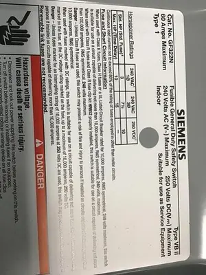 USED SIEMENS GF322N VBII