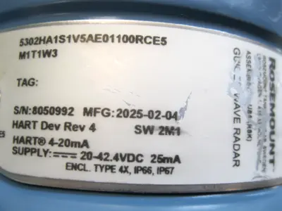 New | in-Stock Rosemount 5302 HA1S1V5AE01100RCE5M1T1W3 Sensors New Hampshire US | Bitter End Trading #1452786