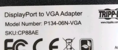 TRIPP LITE P134-06N-VGA Display Port to VGA Adapter Loc5E1/1