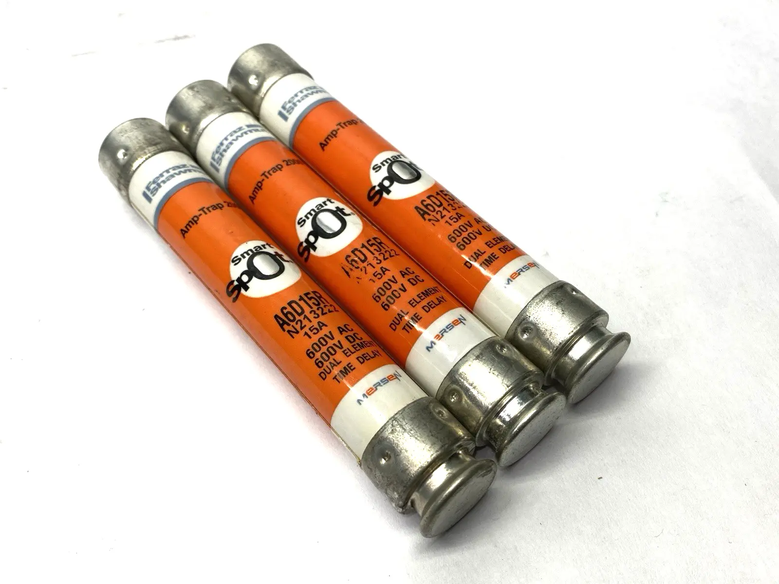 USED MERSEN TIME-DELAY FUSE CLASS RK1 600V 15A LOT OF 3