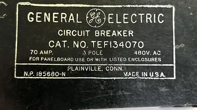 Used GE TEF134070 Miscellaneous Equipment (Electrical & Power) | Surplus Asset Holdings #1200102