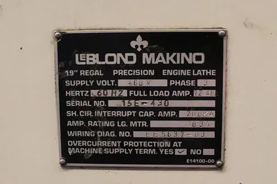 1992 LEBLOND MAKINO REGAL SERVO-SHIFT LATHES, ENGINE_See also other Lathe Categories | Prime Machinery (21)