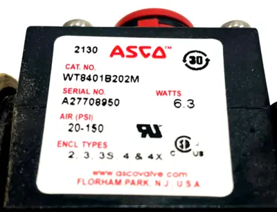 NEW ASCO WT8401B202M SOLENOID VALVE 120/60,110/50