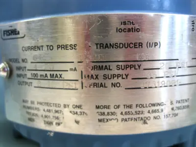 Used Fisher Type 846 Sensors New Hampshire US | Bitter End Trading #1452770