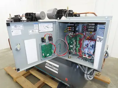 Atlas Copco CR5 Reciprocating Duplex Air Compressor 35CFM 5HP 230V 3Ph 120 Gal