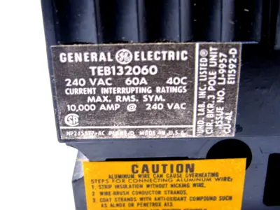 NEW GENERAL ELECTRIC TEB132060WL CIRCUIT BREAKER