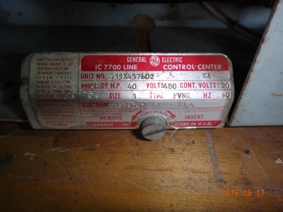 General Electric IC7700 size 3 Motor Control Center Buckets