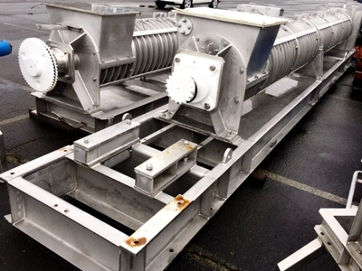 FKC HX-550 screw press for fish dewatering, 304SS.