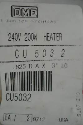 2 NEW DME CU5032 CARTRIDGE HEATER 240V 200W LR54170 E87854 PL
