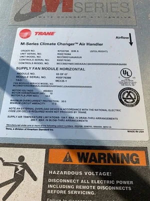 USED trane MCCB021UA0A0UA