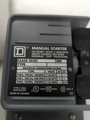 Used SQUARE D CLASS2510 TYPE FW1 Industrial Controls Ohio US | Surplus Asset Holdings #1238533