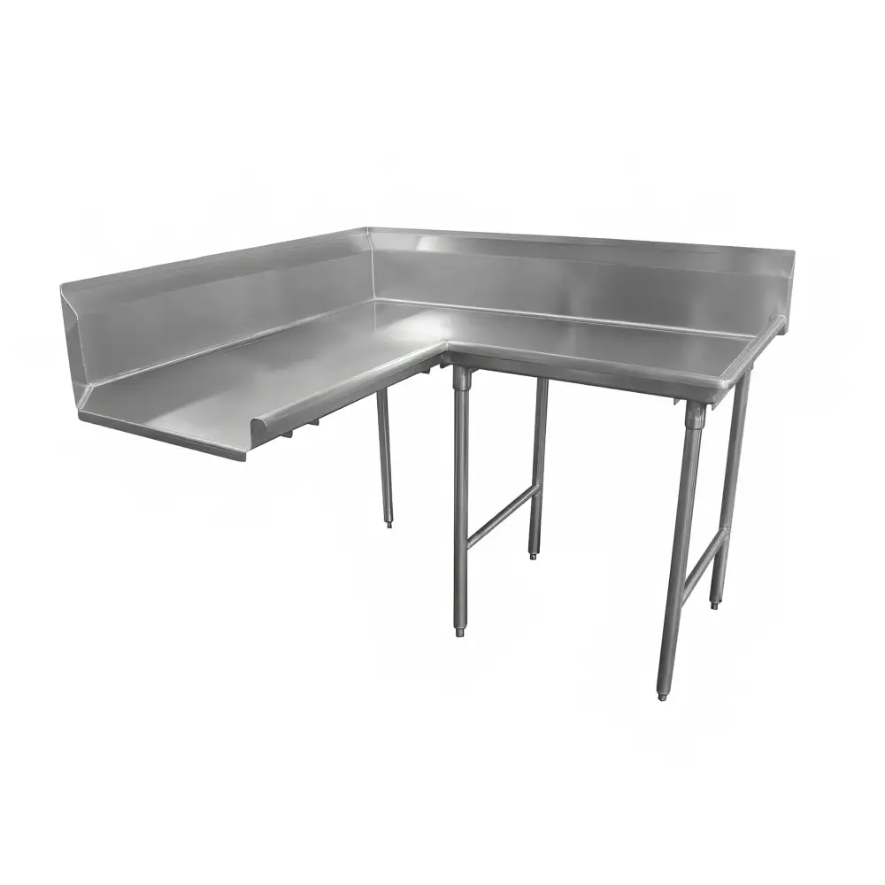Advance Tabco DTC-K70-84R 83" Komer Clean Dishtable - Crossrails, Stainless Legs, L-R, 14 ga 304 Stainless