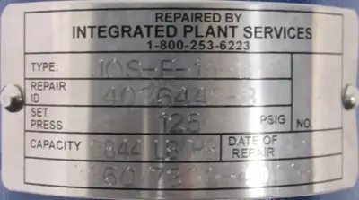 REFURBISHED CROSBY JOS-E-15-C PRESSURE RELIEF VALVE 1.5G3 JOSE15C